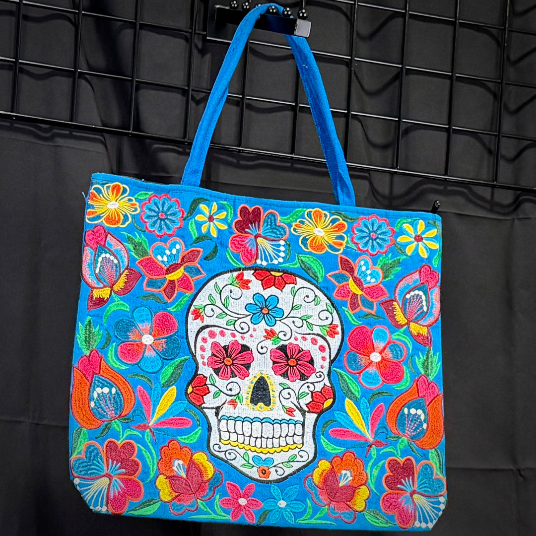 Embroidered Sugar Skull Bags