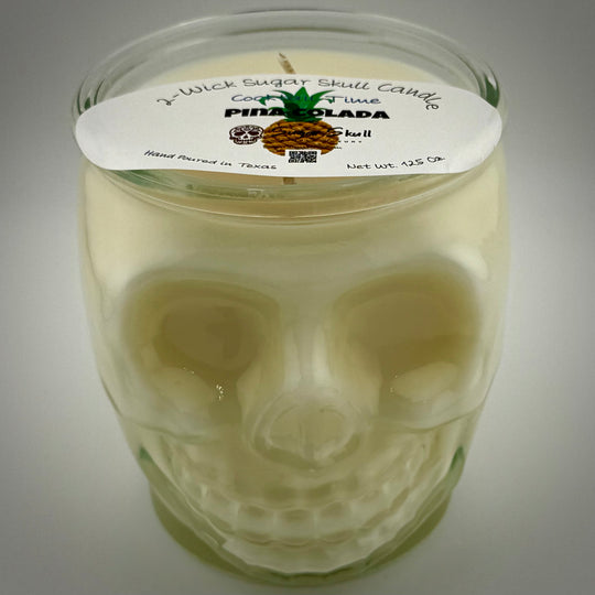 Cocktail Time 2-Wick Sugar Skull Candles