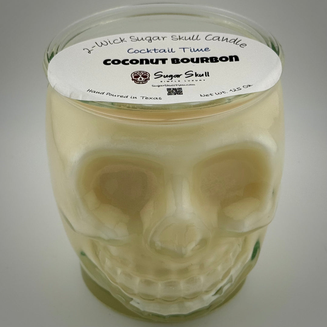 Cocktail Time 2-Wick Sugar Skull Candles