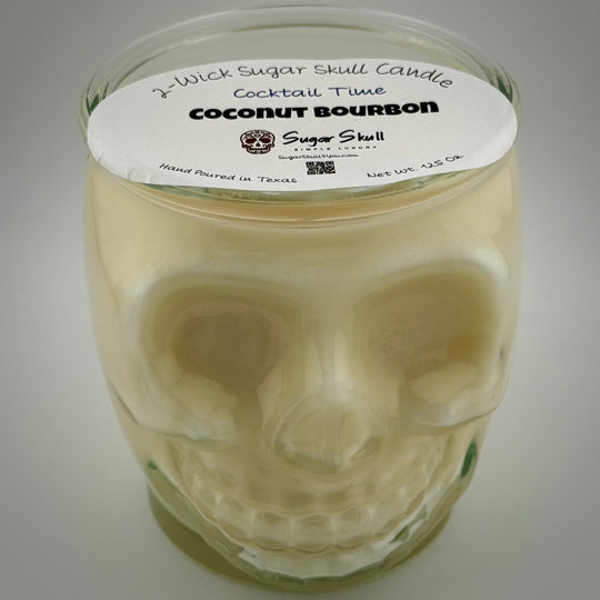 Cocktail Time 2-Wick Sugar Skull Candles