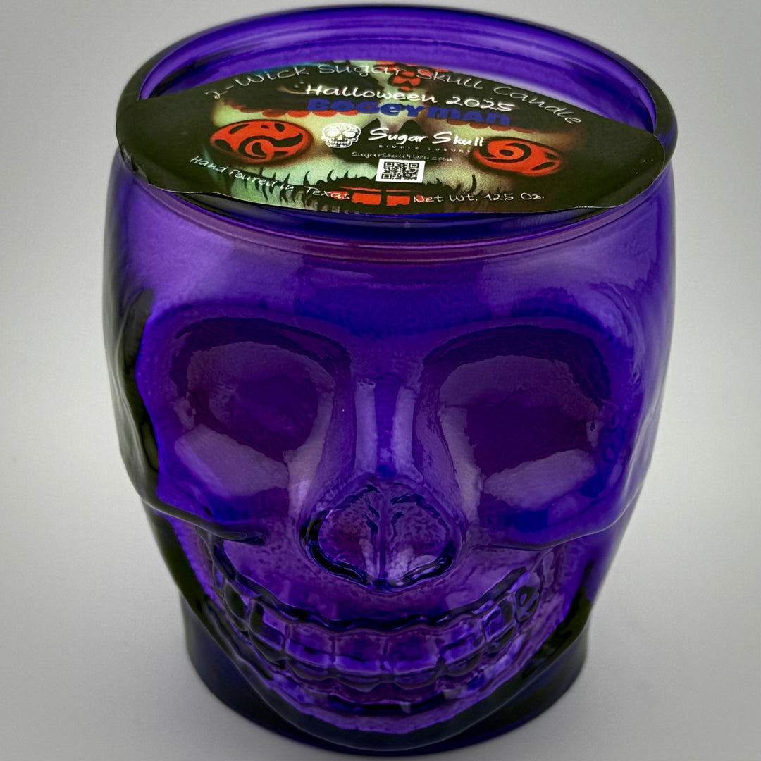 Seasonal 2-Wick Sugar Skull Candles