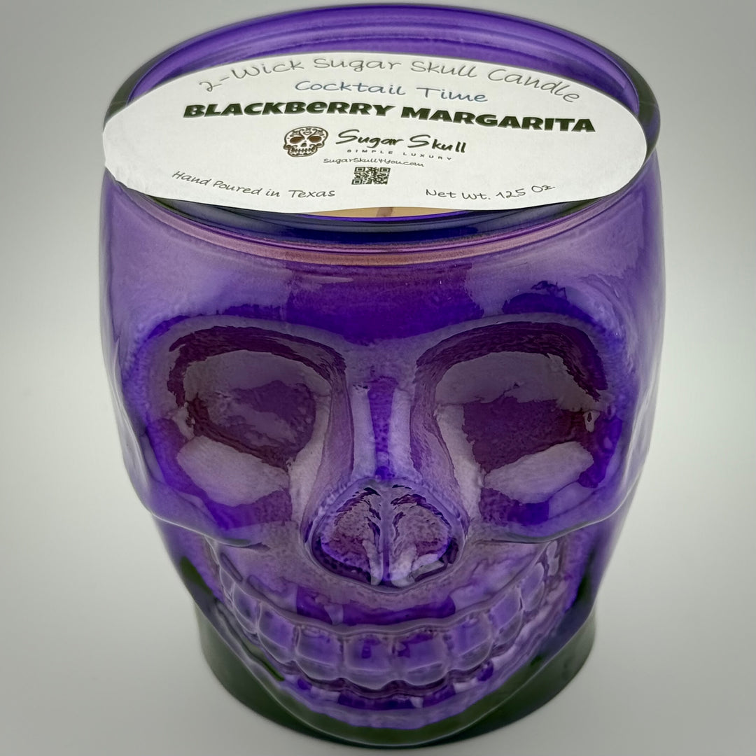 Cocktail Time 2-Wick Sugar Skull Candles
