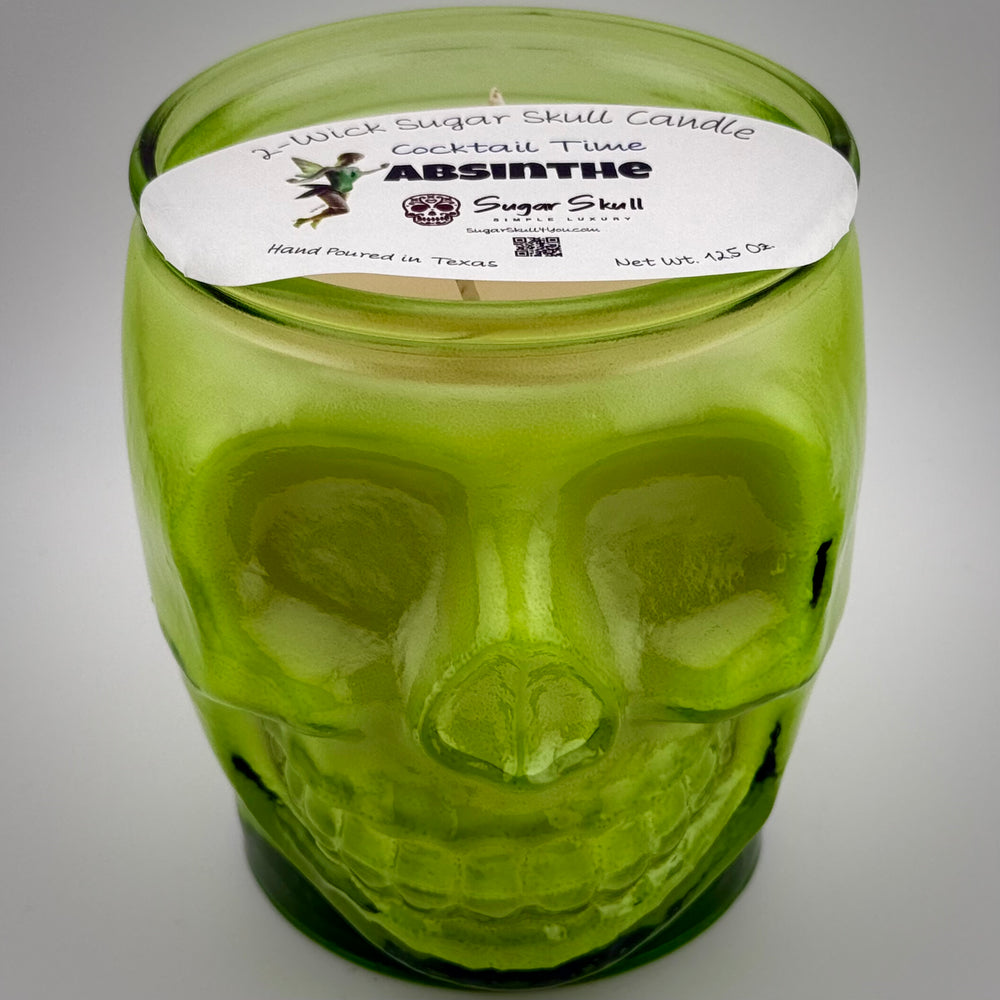 Cocktail Time 2-Wick Sugar Skull Candles
