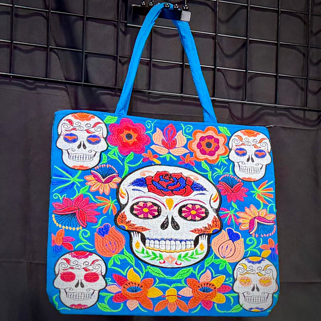 Embroidered Sugar Skull Bags