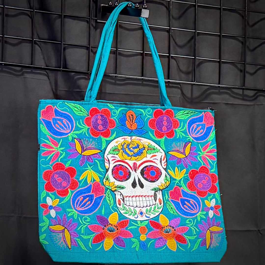 Embroidered Sugar Skull Bags