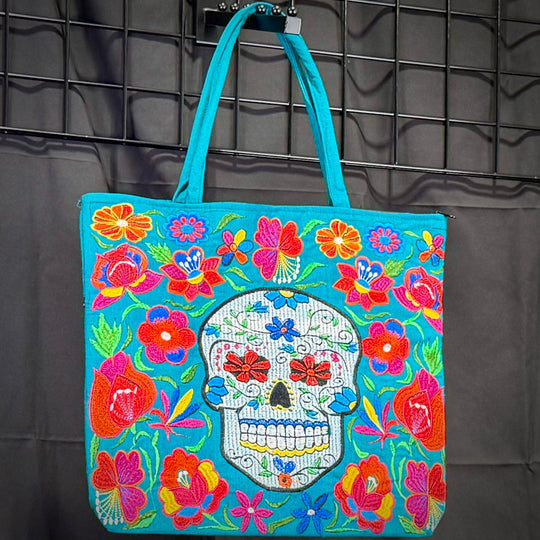 Embroidered Sugar Skull Bags