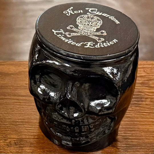 Non Quartem Limited Edition Pirate Candle - Sugar Skull and Crossbones Design.